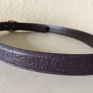 GUCCI NEW BELT IN LOVELY EGGPLANT LEATHER
